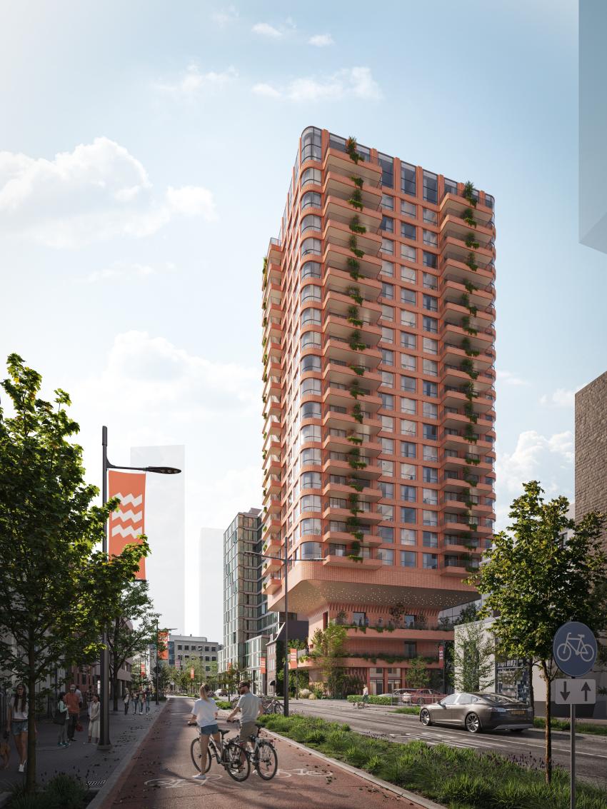 Deze afbeelding geeft een toekomstbeeld van De Nieuwe Eindhoven, klik voor een vergroting