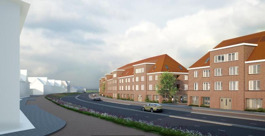 Deze afbeelding geeft een toekomstbeeld weer van de Leostraat, klik voor een vergroting