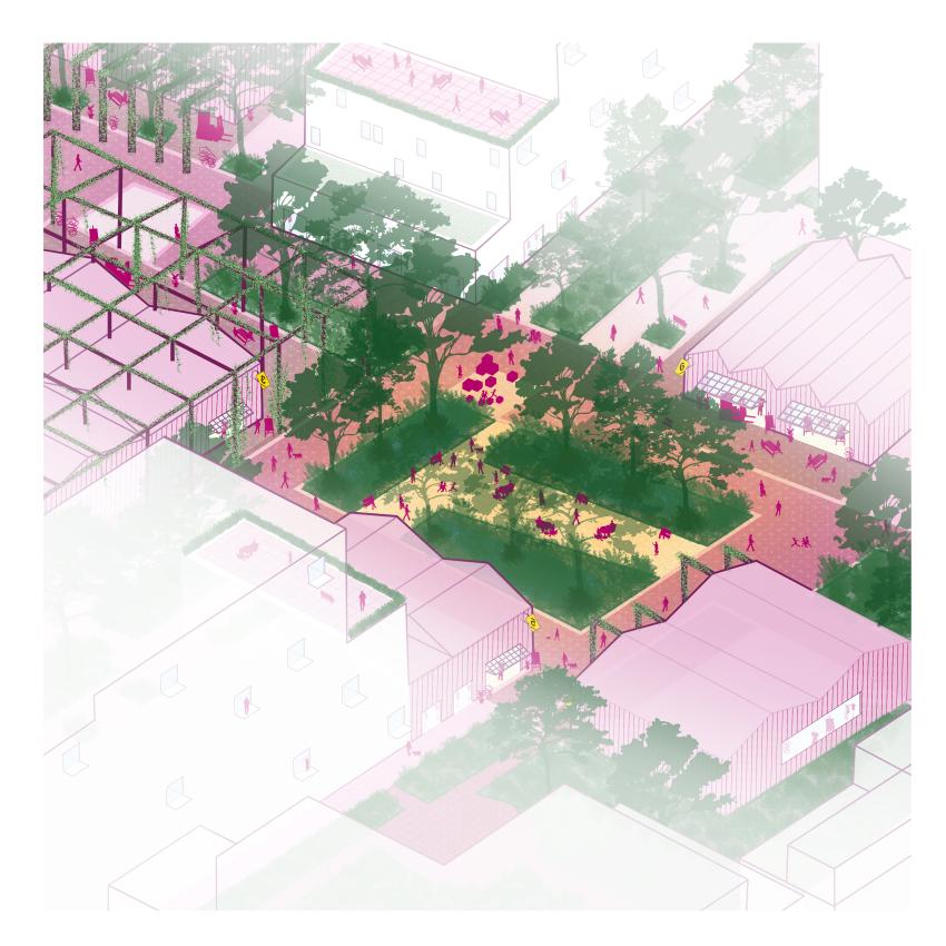 Schets van het groene ecosysteem op Sectie-C, klik voor een vergroting