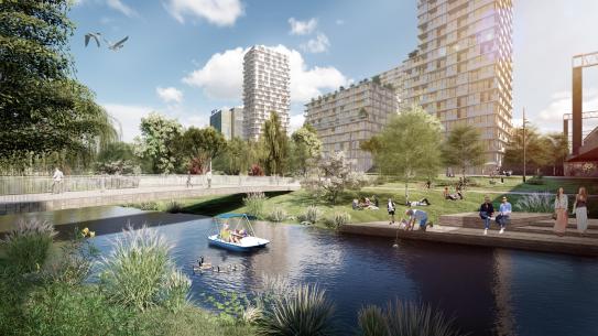 De Dommel met veel ruimte voor groen, waar mensen kunnen ontspannen, klik voor een vergroting