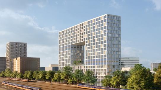 Een impressie van de studentenhuisvesting aan de Prof. Dr. Dorgelolaan, klik voor een vergroting