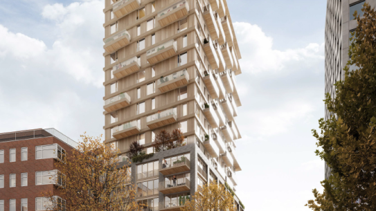 Impressie van woontoren Begijnenhof (bron: Sweco Architects), klik voor een vergroting