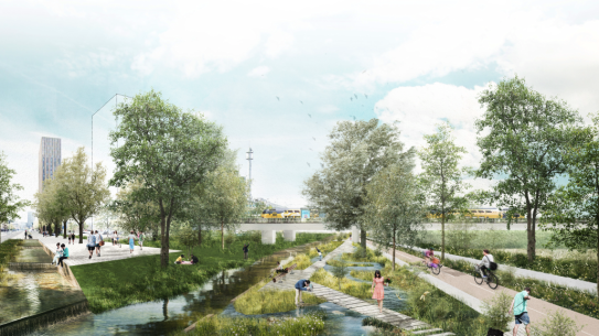 Op deze afbeelding is de toekomstige Stadsdommel weergegeven, klik voor een vergroting
