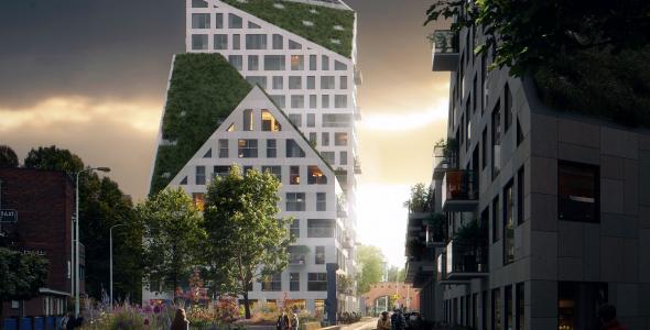 Deze afbeelding geeft een toekomstweergave van Nieuw Bergen weer.