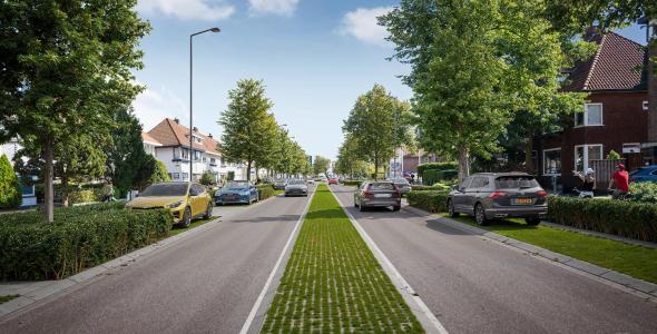 Deze afbeelding geeft een toekomstbeeld van de Leenderweg