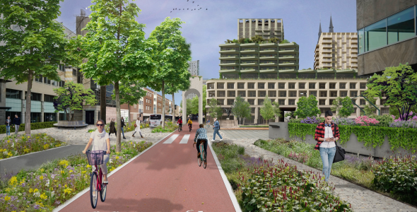 Visualisatie Wal-stadhuisplein toekomst