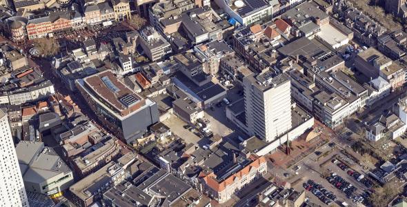 Een luchtfoto van het plangebied Krabbendampad.