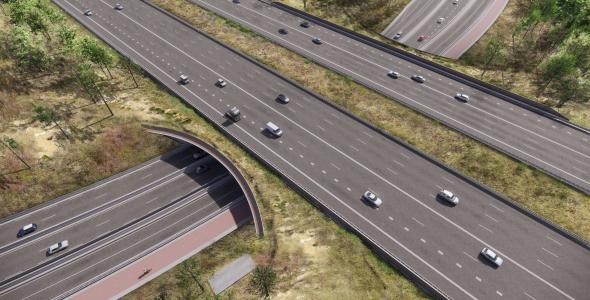 Op deze afbeelding wordt de onderdoorgang van het projectgebied weergegeven.