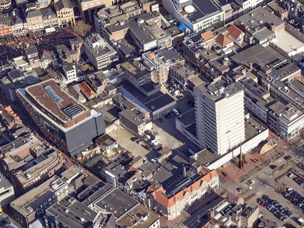 Een luchtfoto van het plangebied Krabbendampad.